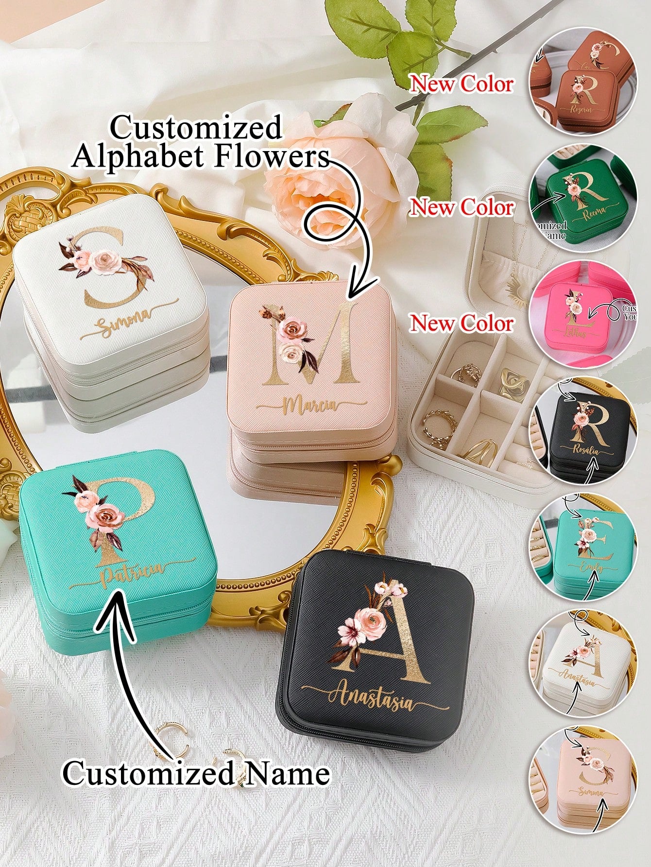 Personalized Travel Jewelry Box – Custom Name Design