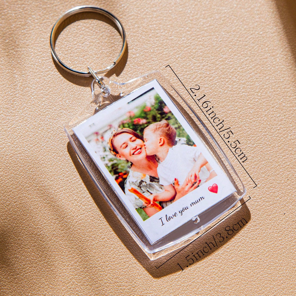Custom Photo & Text Keychain – Personalized Acrylic Keychain (1pc)