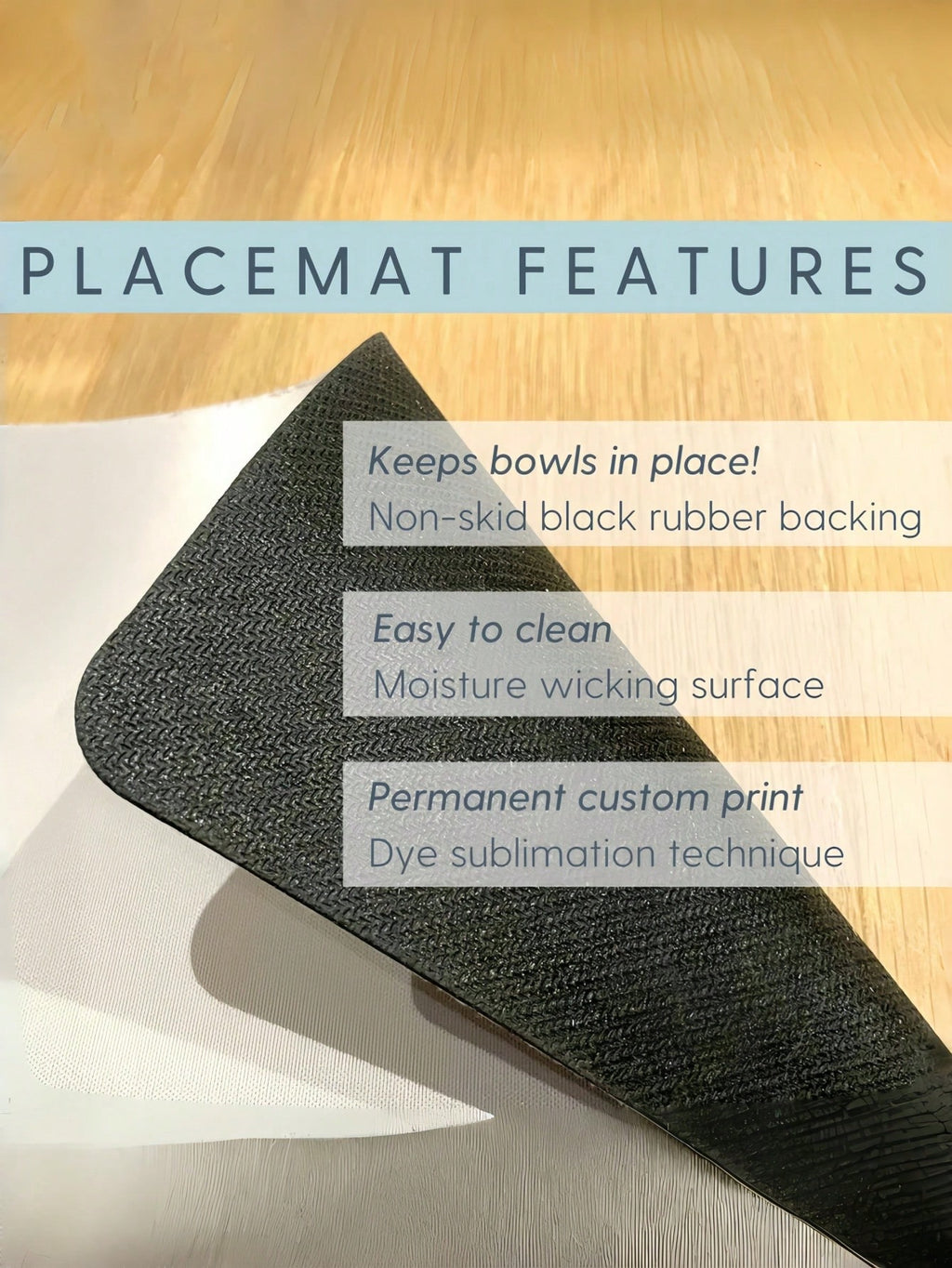 Custom Dog Food Mat – Personalized with Pet Photo & Name - 2 Faces