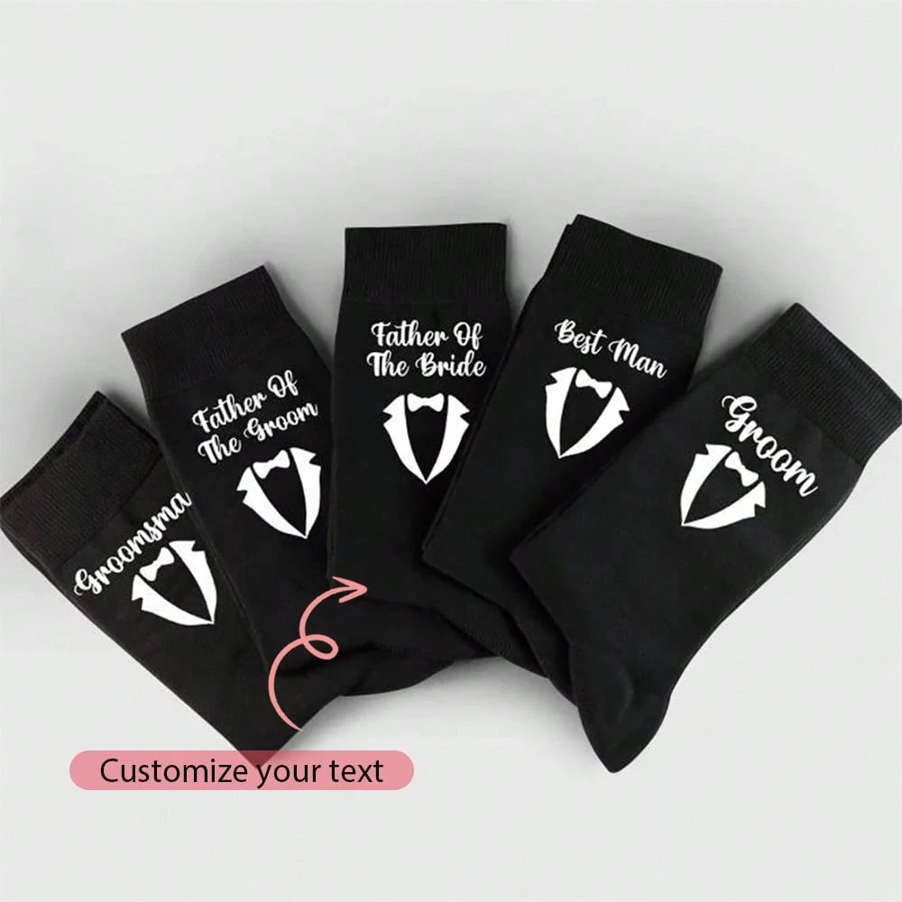 Custom Wedding Party Socks – Personalized Groomsmen Gift