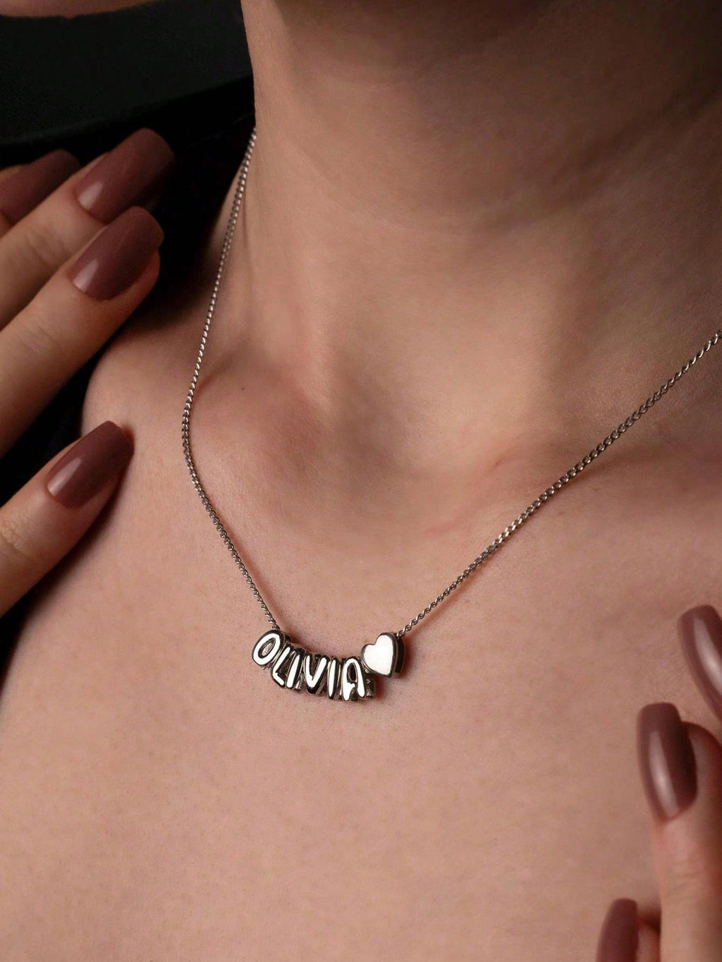 Personalized Necklace – Custom Bubble Name Pendant