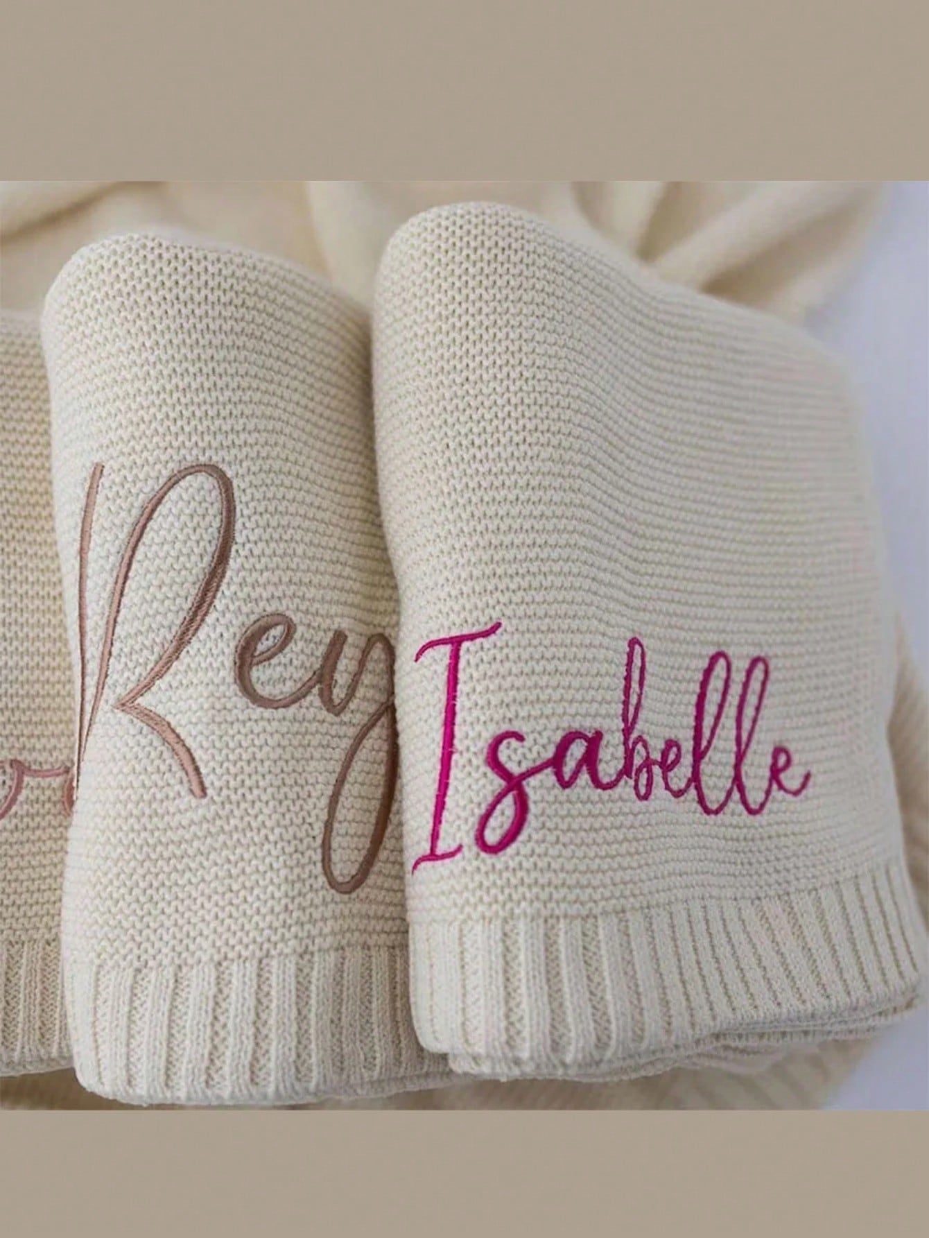 Personalised Baby Knitted Blanket – 80cm x 100cm