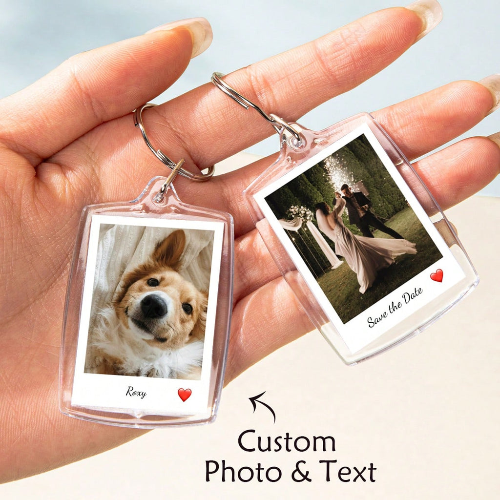 Custom Photo & Text Keychain – Personalized Acrylic Keychain (1pc)