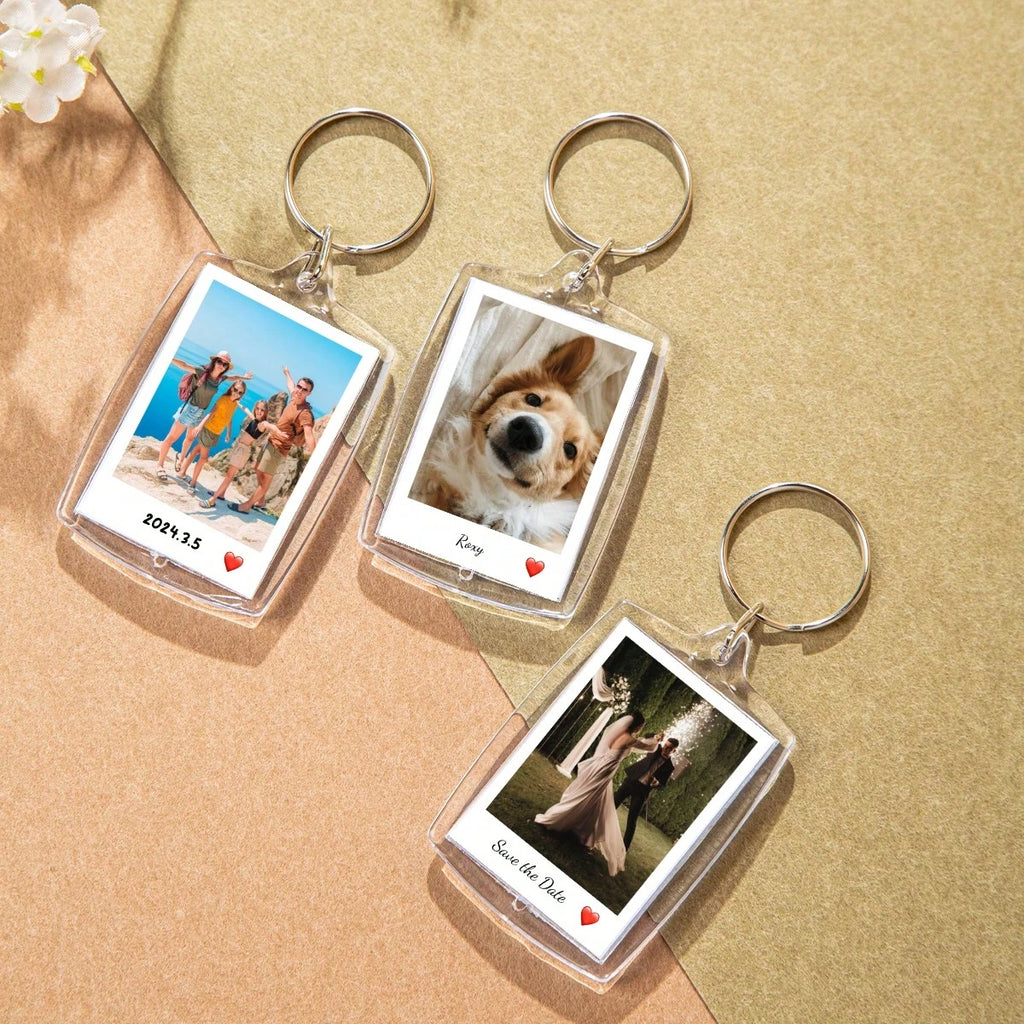 Custom Photo & Text Keychain – Personalized Acrylic Keychain (1pc)
