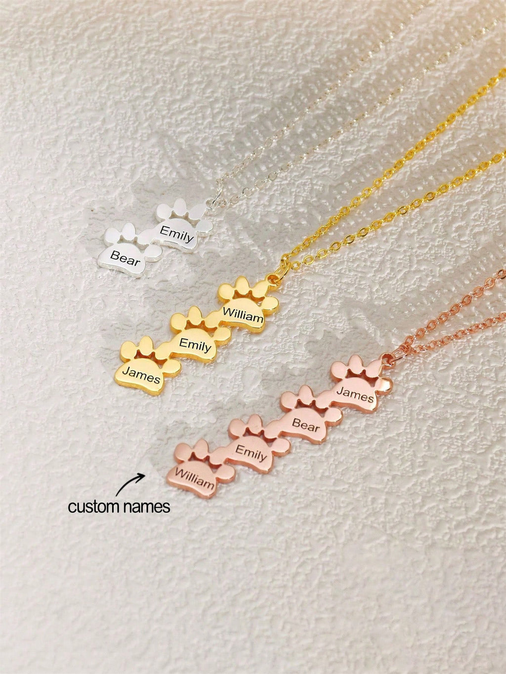 Personalized Necklace – Custom Paws Name Pendant