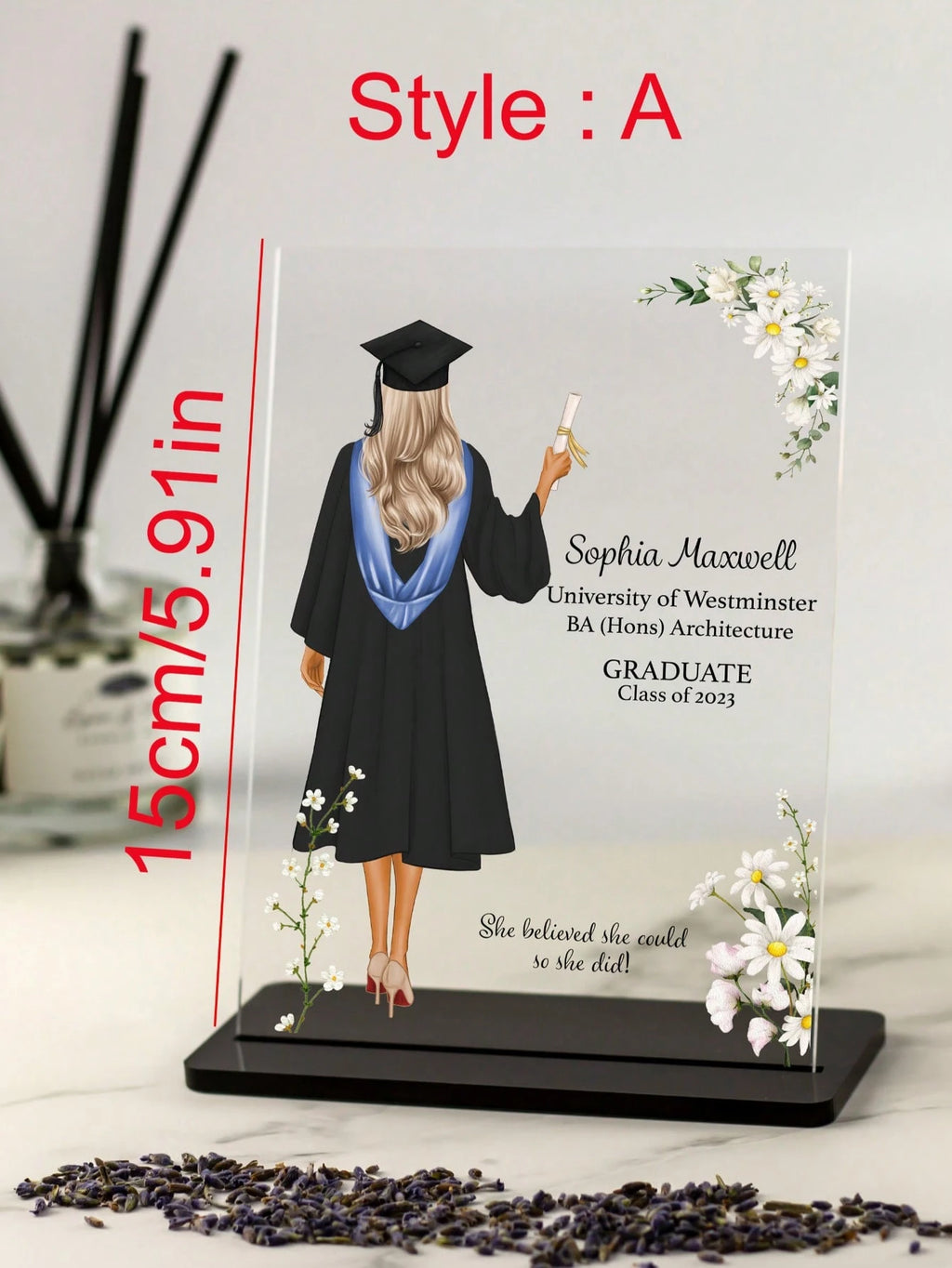 Personalized Acrylic Graduation Plaque – Custom Acrylic Frame With Text