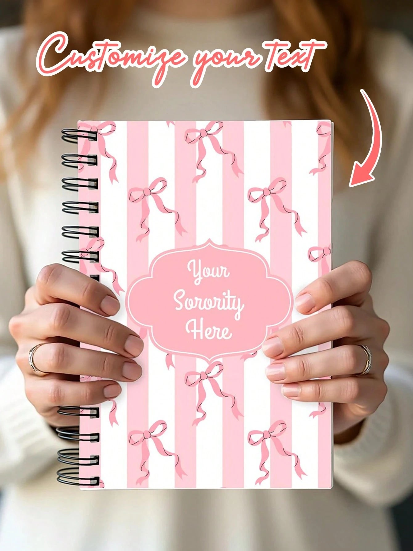 Personalized Notebook – Custom Name Journal (Bow) A5