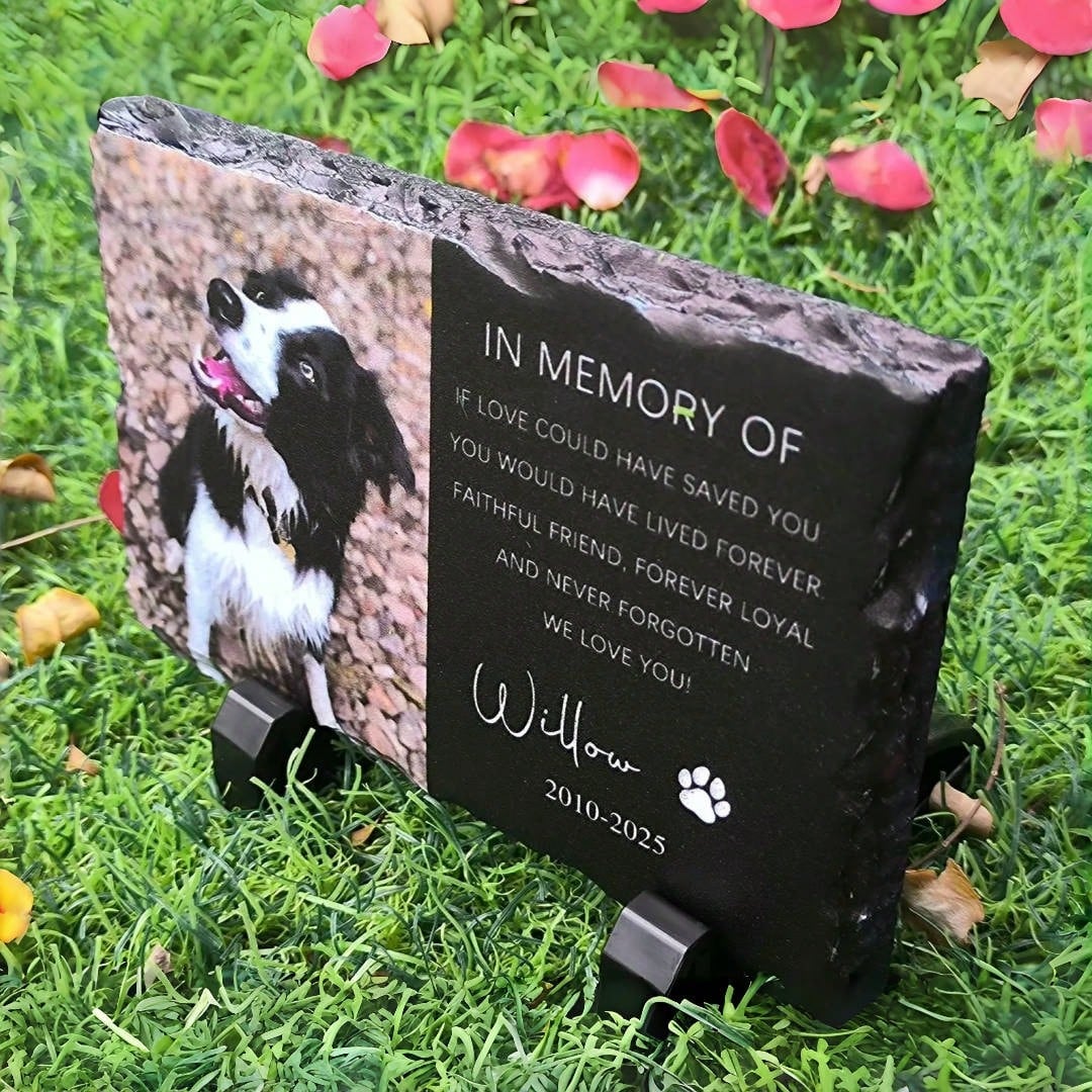 Personalized Pet Memorial Stone with Photo (20cm x 15cm)