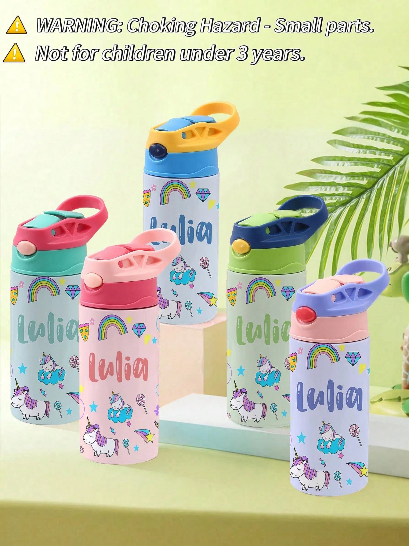 350ml Personalized Kids Water Bottle – Custom Name (Unicorn Design)