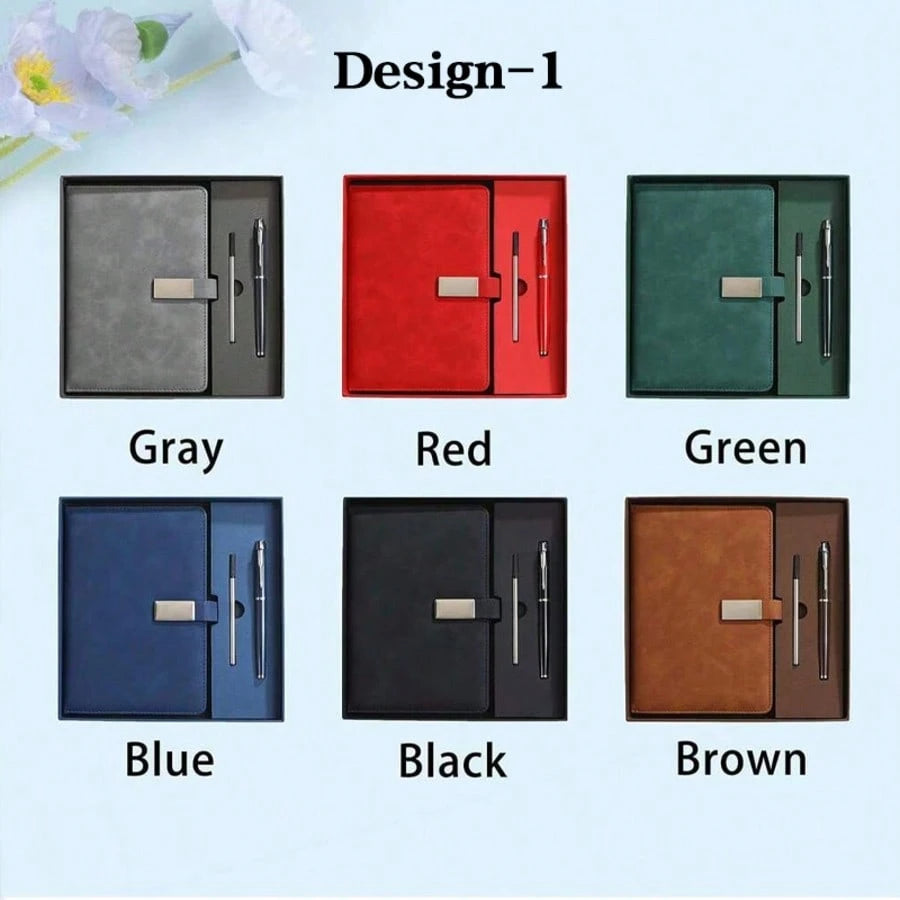 Personalized PU Leather Journal Set – Notebook and Pen Set