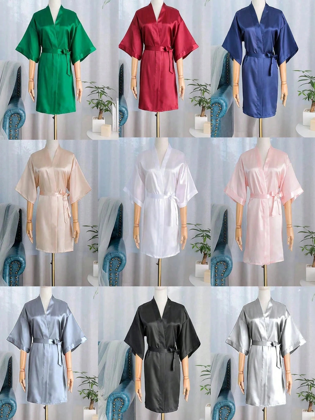 Personalized Satin Bridal Party Robes – Custom Text