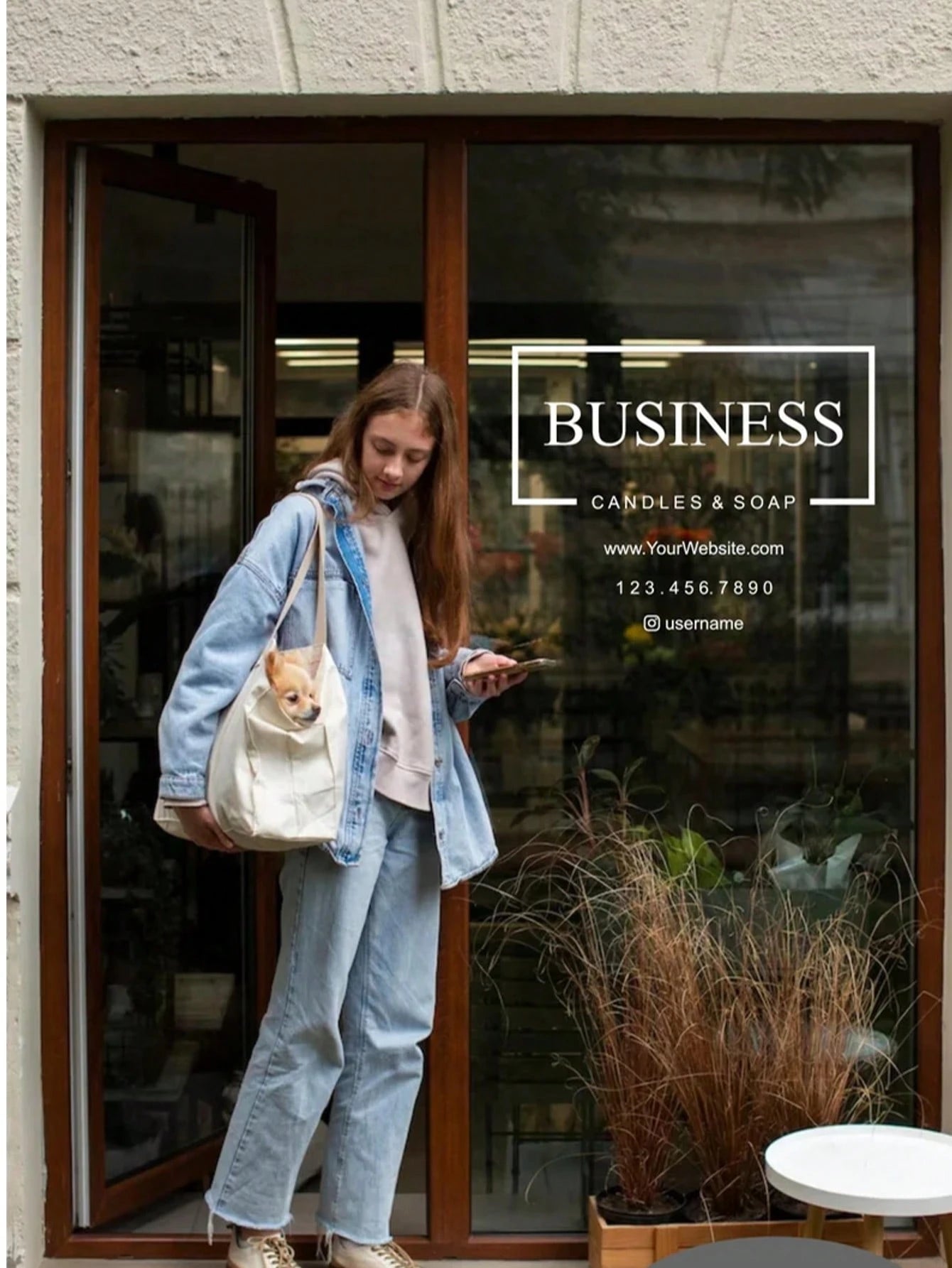 Custom Storefront Decal – Personalized Business Window Sticker, Website & Contact Info