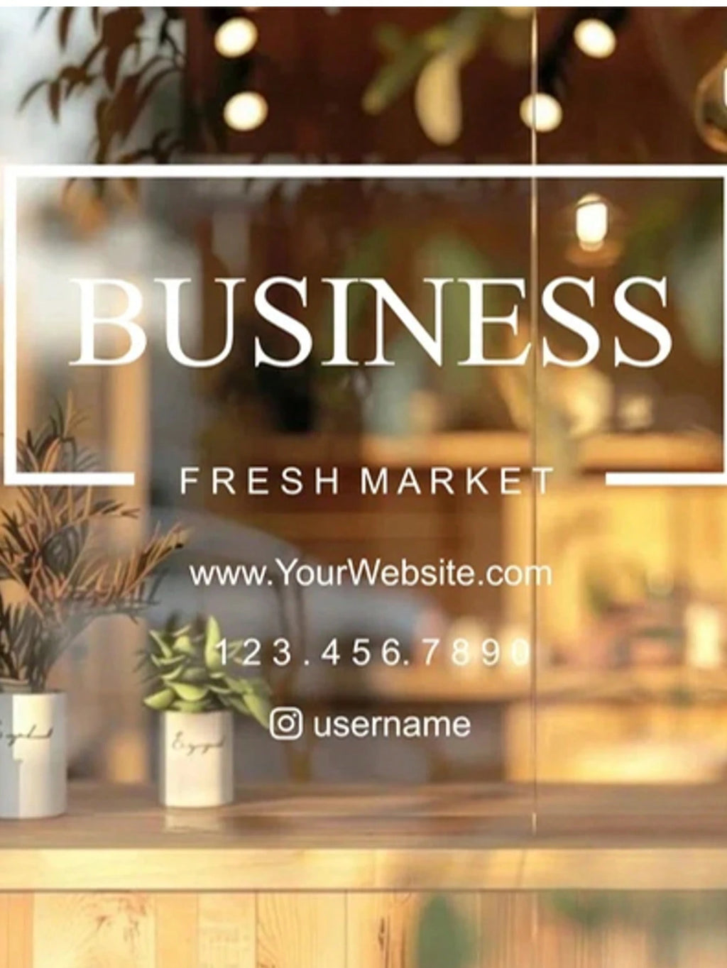 Custom Storefront Decal – Personalized Business Window Sticker, Website & Contact Info