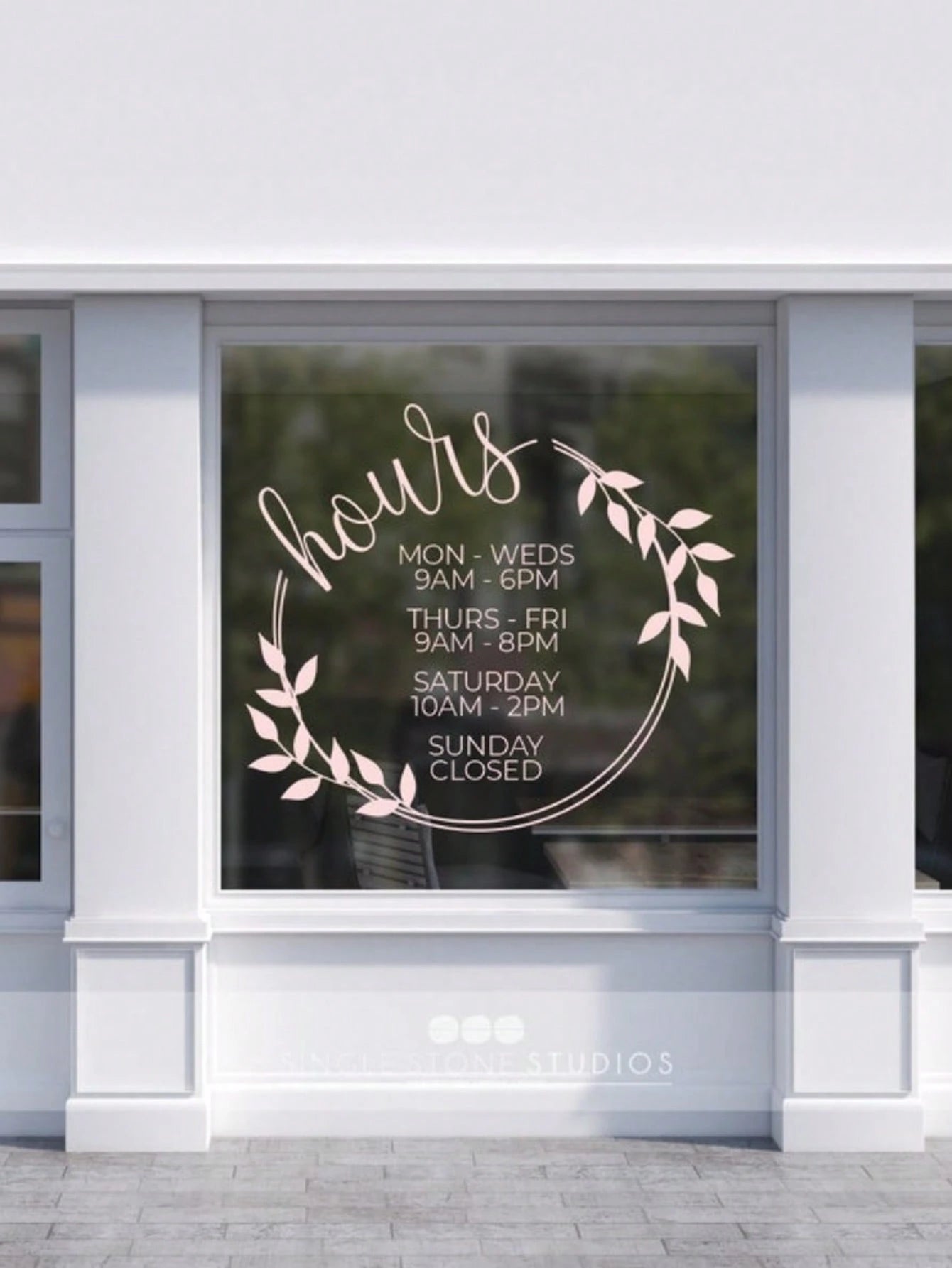 Custom Storefront Decal – Personalized Business Window Sticker, Website & Contact Info (Round)