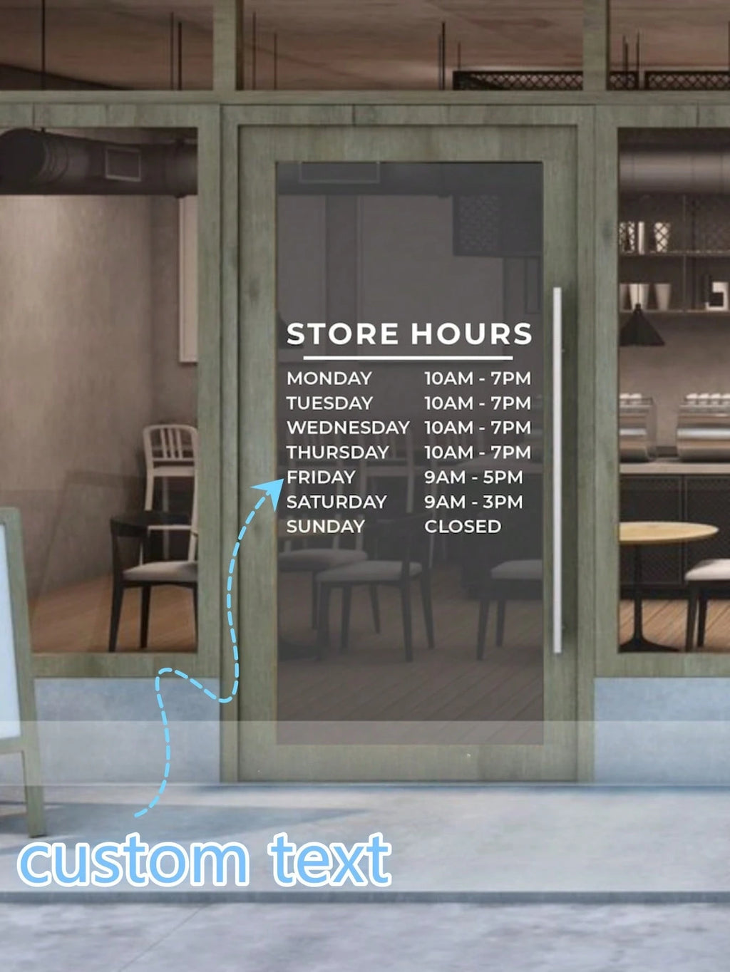 Custom Storefront Decal – Personalized Business Window Sticker, Website & Contact Info (Basic)