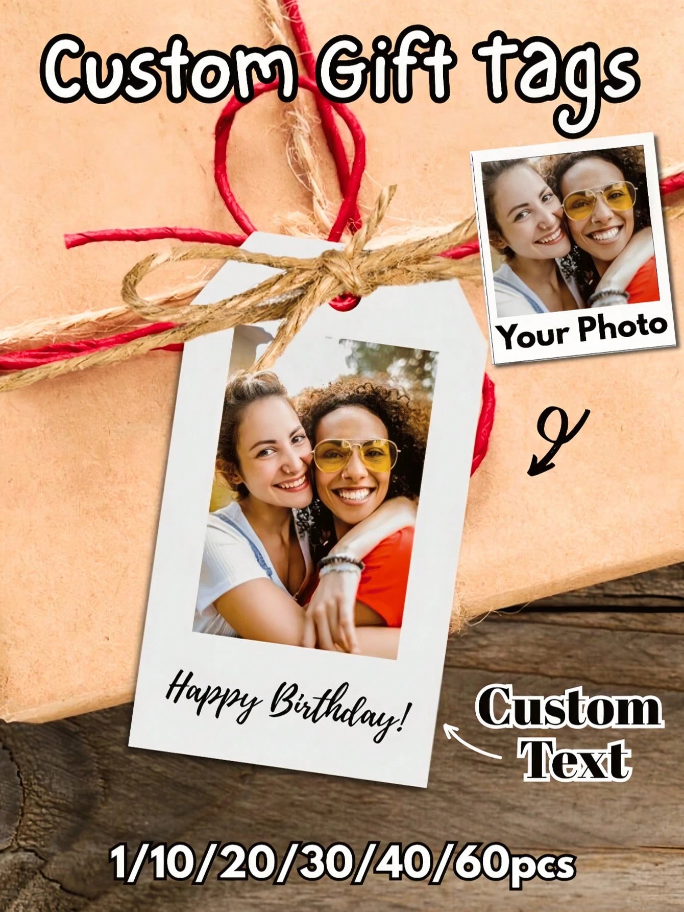 Custom Gift Tags – Personalized Photo & Text