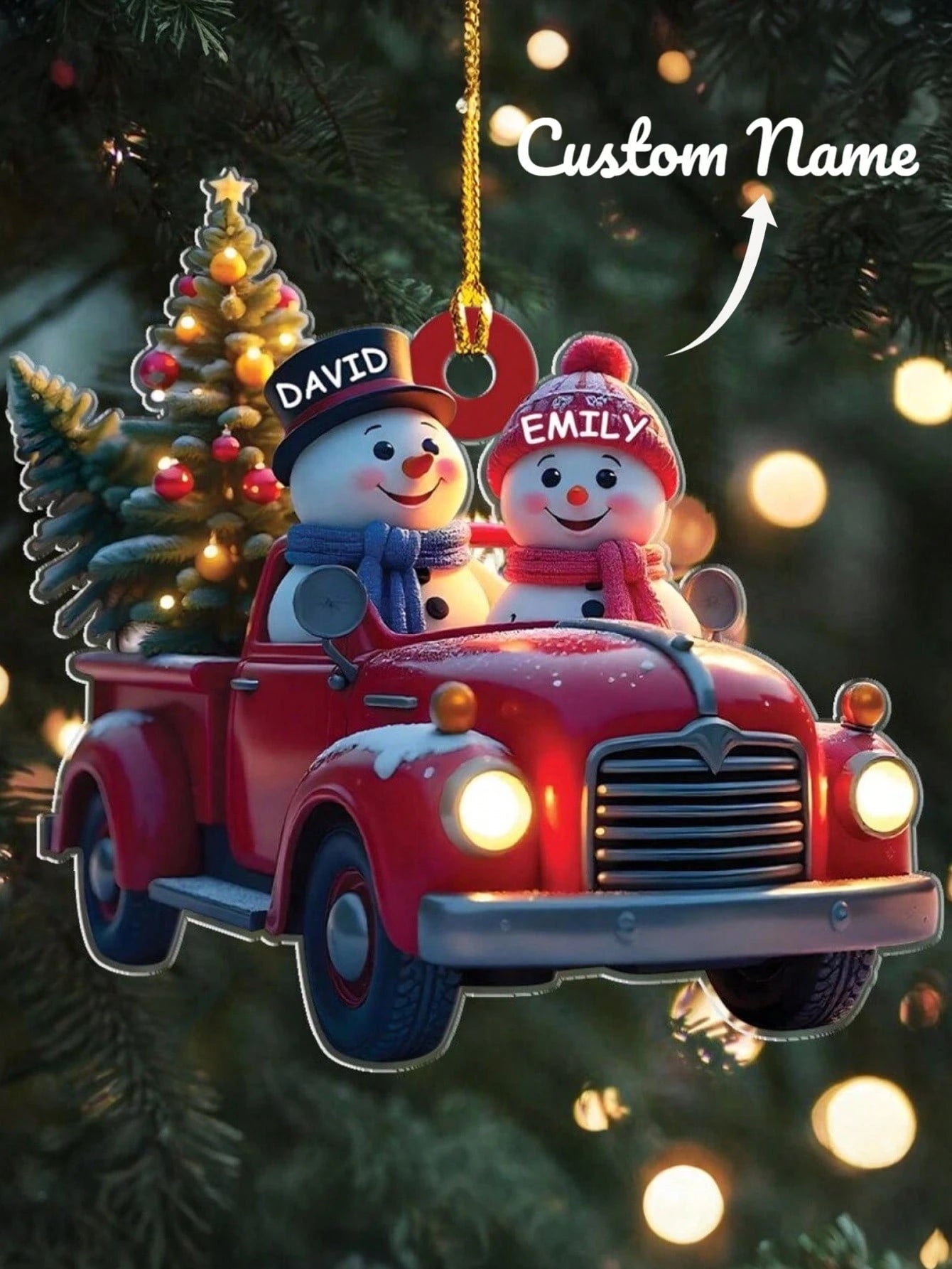 Personalized Christmas Name Ornament (Snowman)