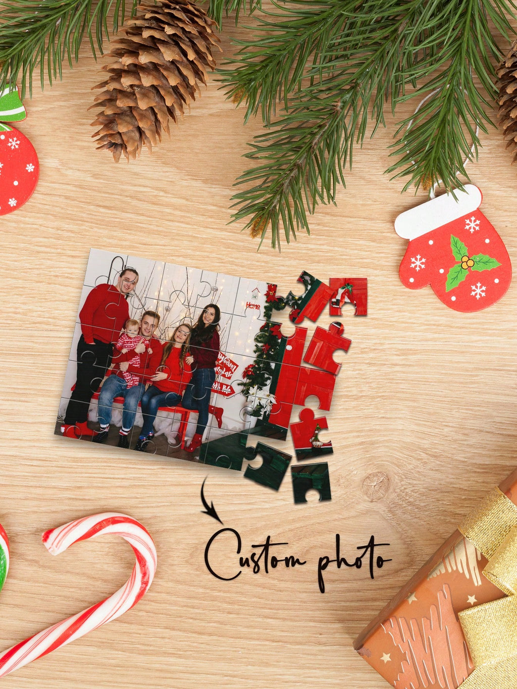 Custom Photo Jigsaw Puzzle –  Personalized Puzzle with Your Image (Christmas)
