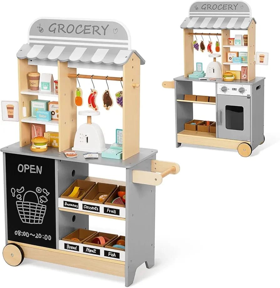 Tooky Toy - Wooden Pretend Play Grocery Store