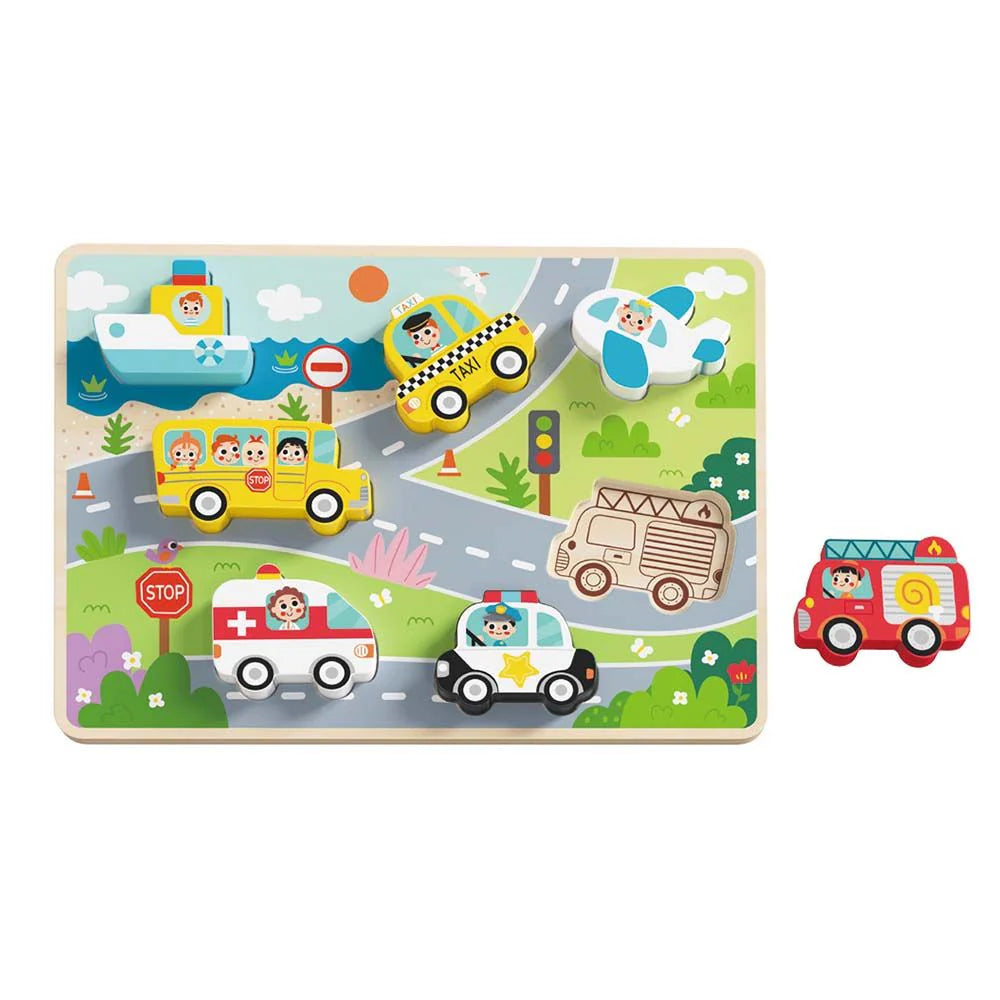 Tooky Toy - Wooden Cars Puzzle