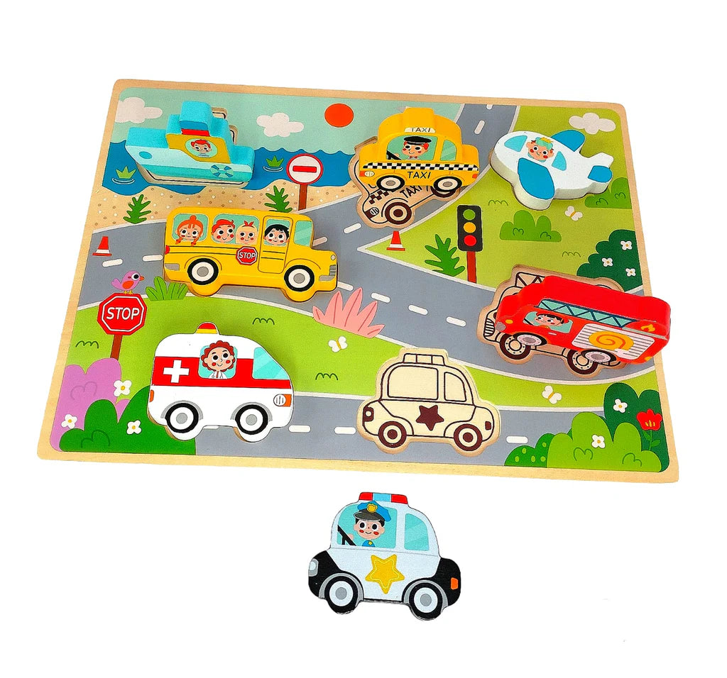 Tooky Toy - Wooden Cars Puzzle