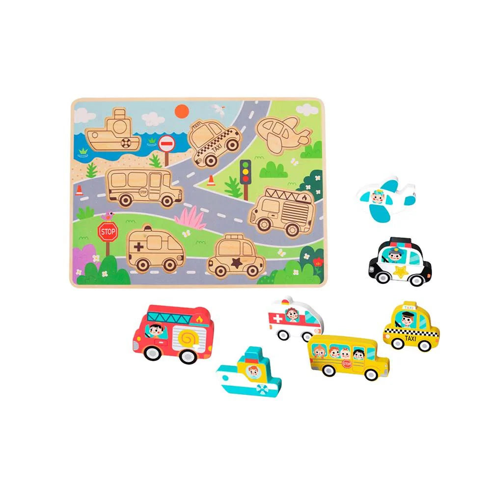 Tooky Toy - Wooden Cars Puzzle
