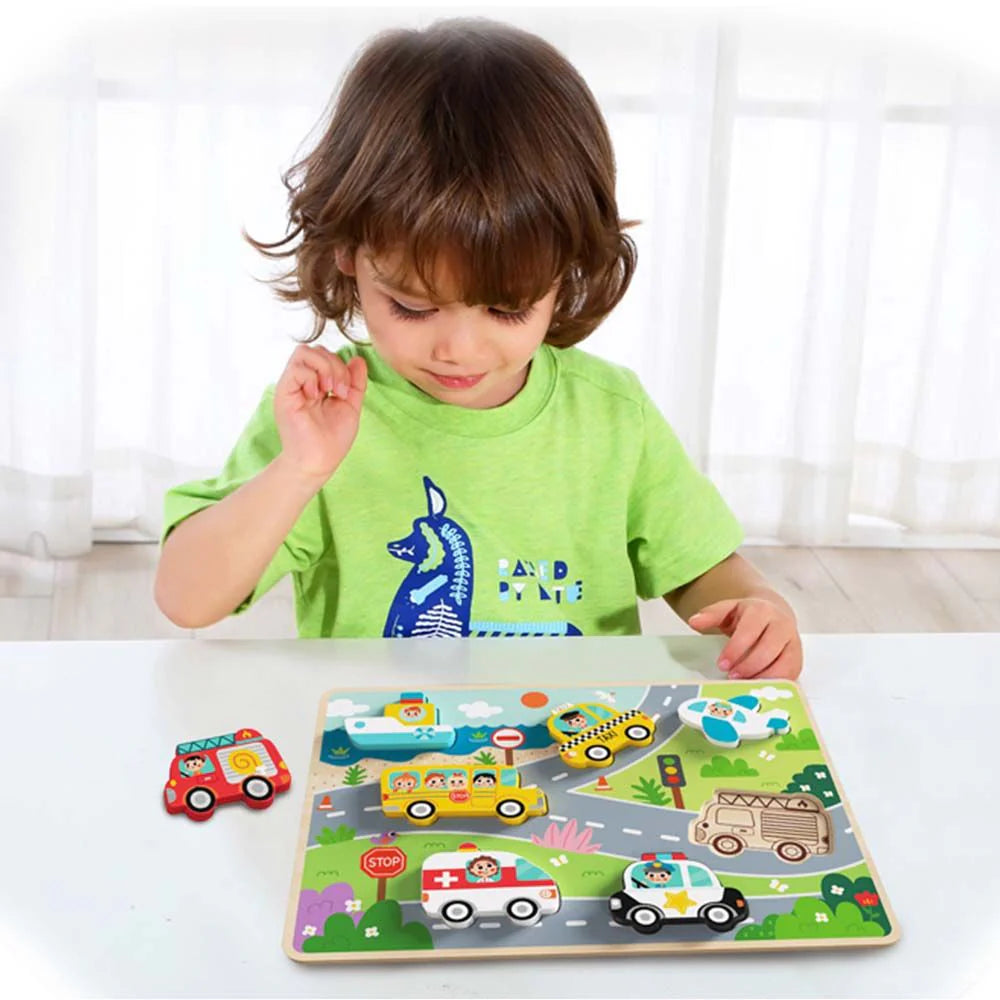 Tooky Toy - Wooden Cars Puzzle