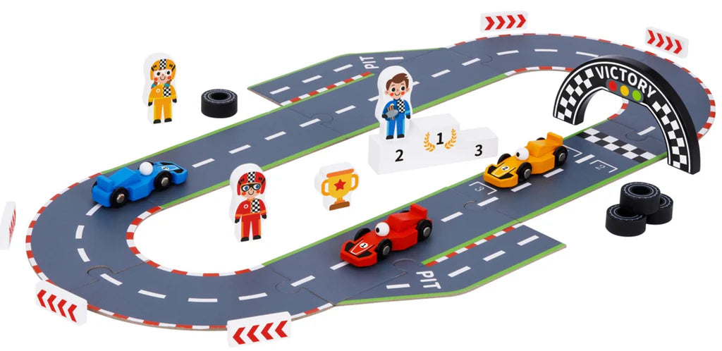 Tooky Toy - Wooden Formula 1 Race Car Set For Boys