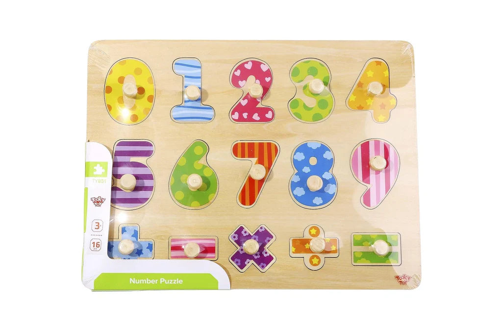 Tooky Toy - Wooden Peg Numbers Puzzle
