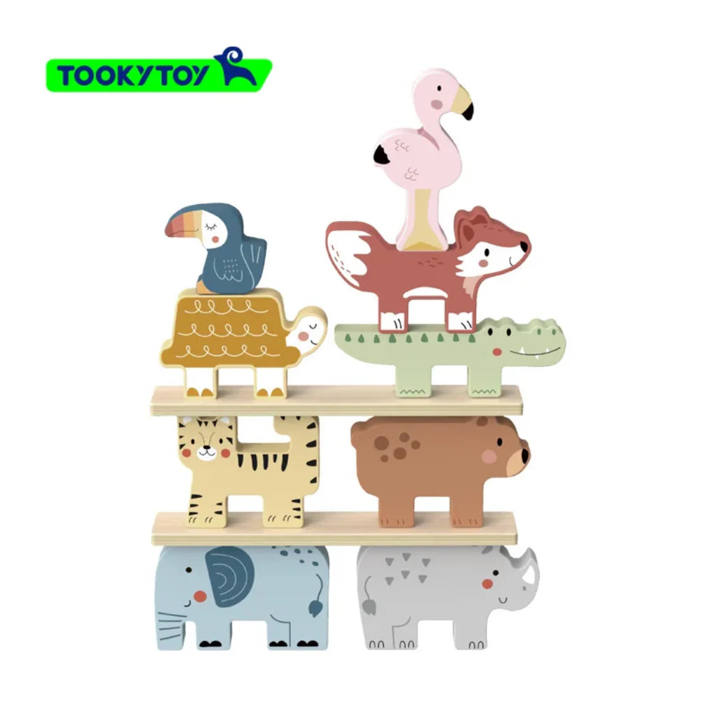 Tooky Toy - Wooden Animal Stacking Blocks