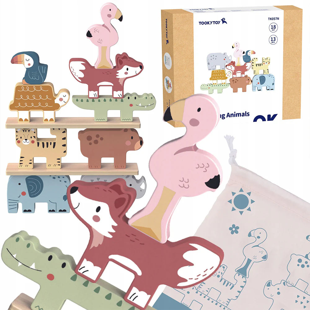 Tooky Toy - Wooden Animal Stacking Blocks