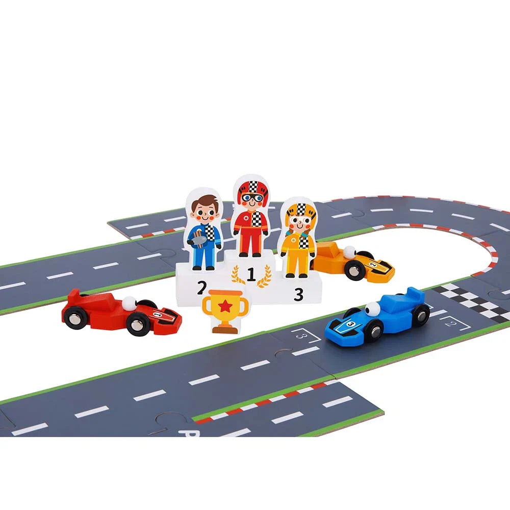 Tooky Toy - Wooden Formula 1 Race Car Set For Boys