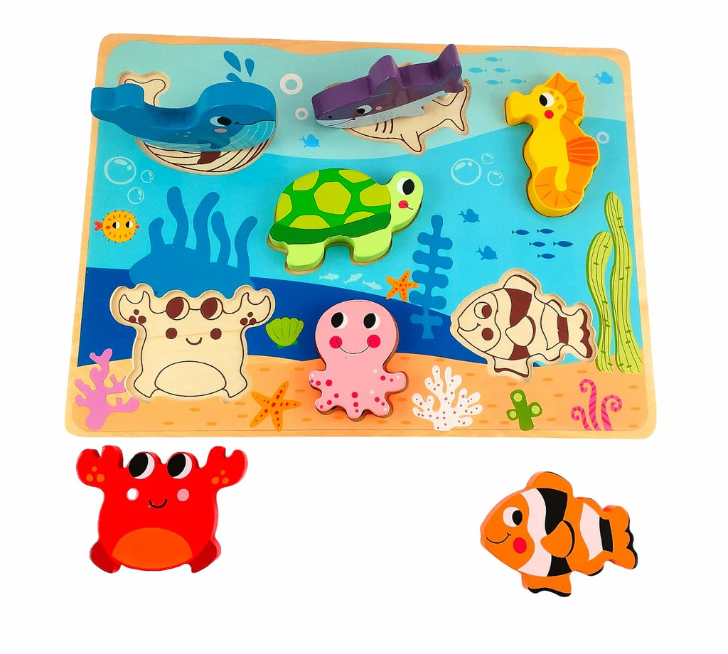 Tooky Toy - Wooden Marine Animals Puzzle
