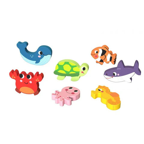 Tooky Toy - Wooden Marine Animals Puzzle