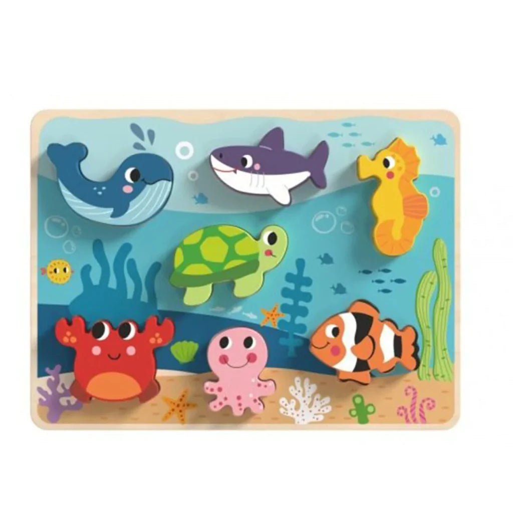 Tooky Toy - Wooden Marine Animals Puzzle