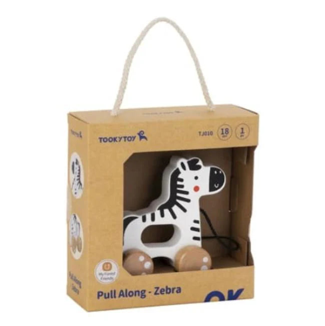 Tooky Toy -  Wooden Pull Along Zebra