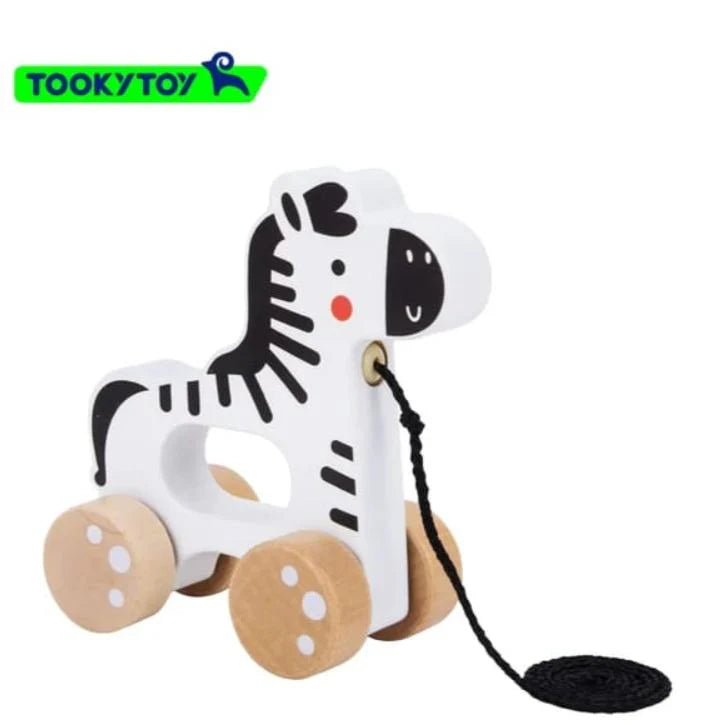 Tooky Toy -  Wooden Pull Along Zebra