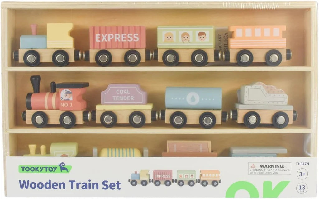 Tooky Toy - Wooden Magnetic Train Set