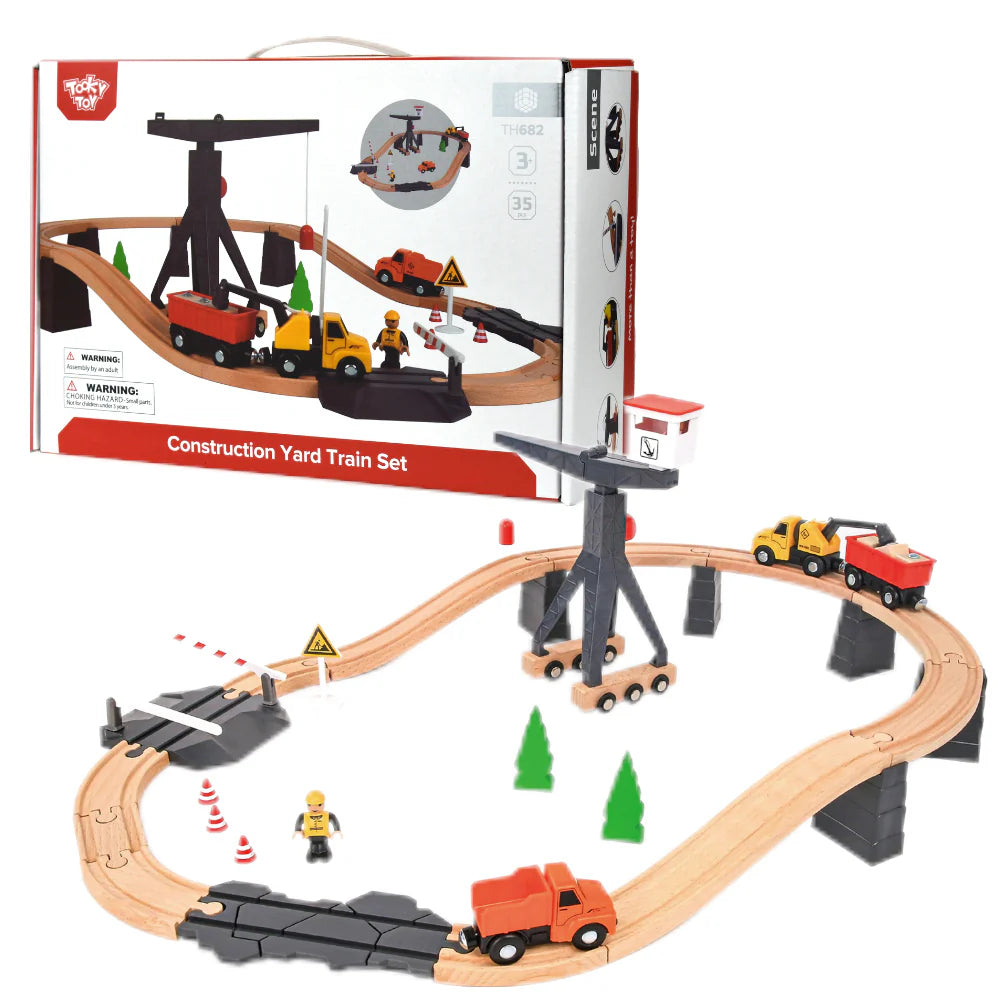 Tooky Toy - Wooden Construction Yard Set