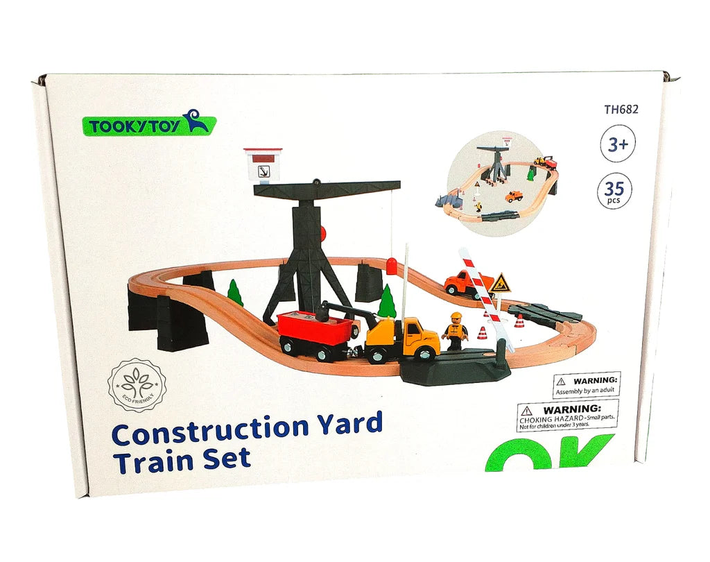 Tooky Toy - Wooden Construction Yard Set