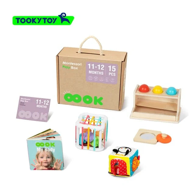 Tooky Toy - Wooden Montessori Play Box 11-12 Months