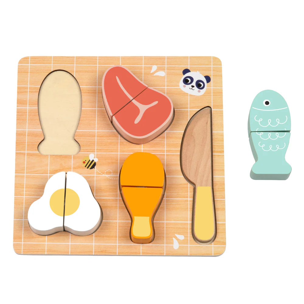 Tooky Toy - Hi Pando Wooden Pretend Play Food Cutting