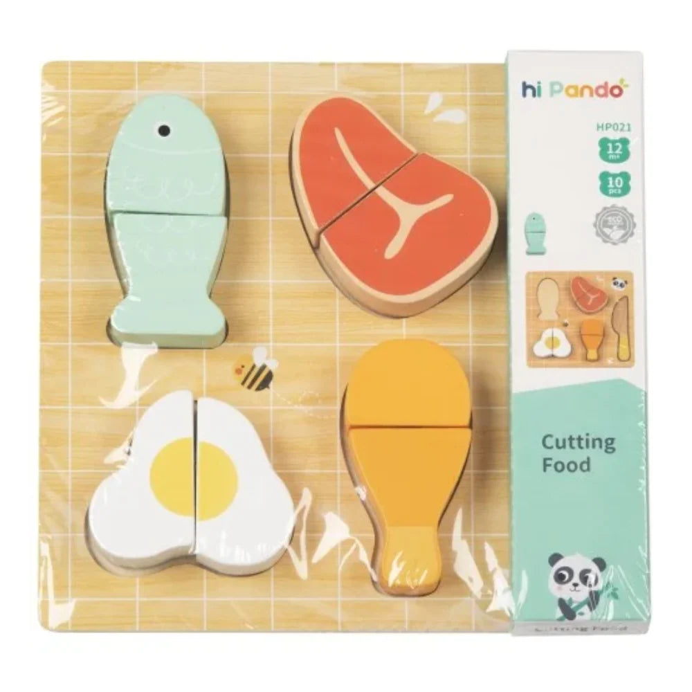Tooky Toy - Hi Pando Wooden Pretend Play Food Cutting