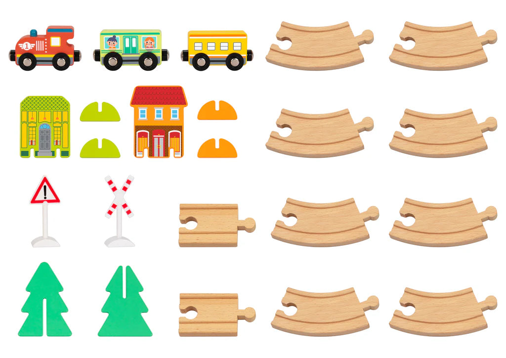 Tooky Toy - Hi Pando Wooden Train Set