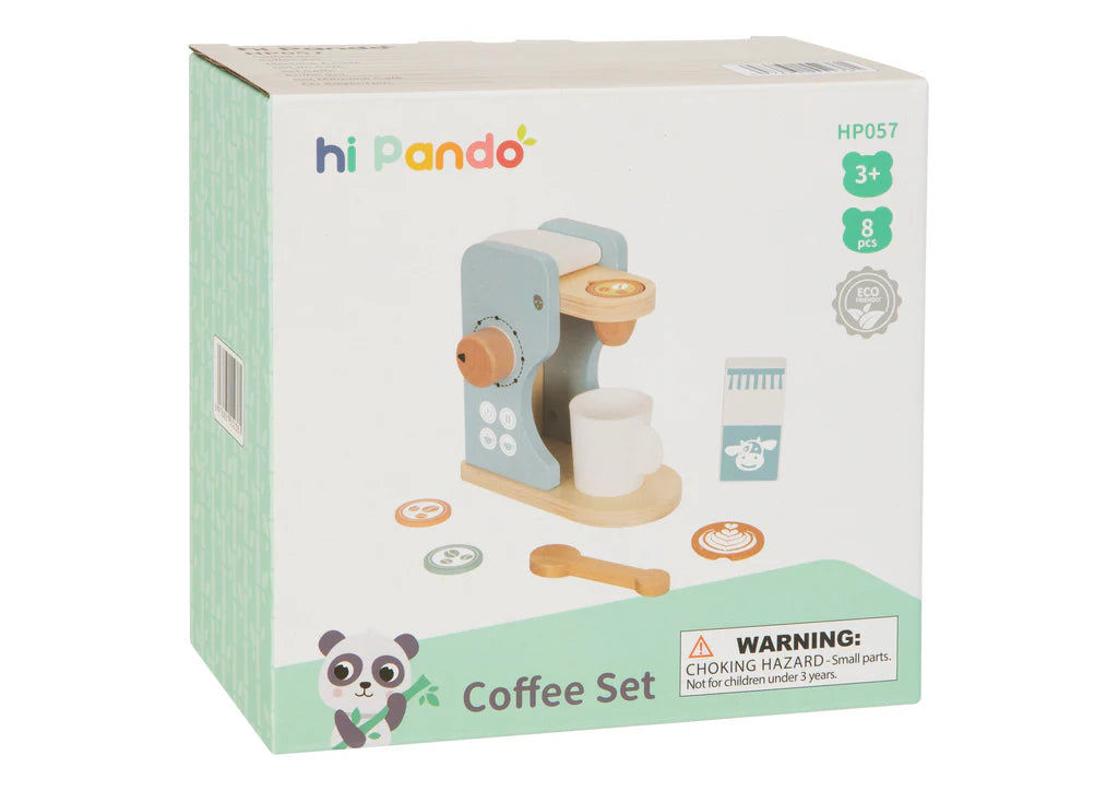 Tooky Toy - Hi Pando Wooden Coffee Machine Play Set