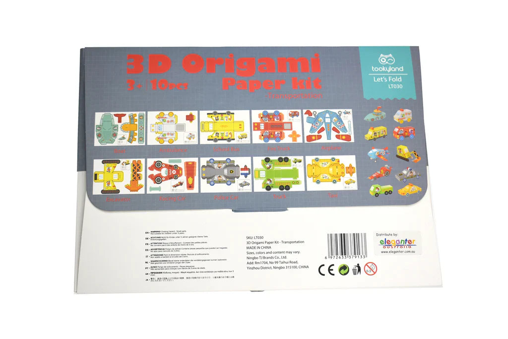 Tooky Toy - Tookyland Transportation Origami Paper Kit