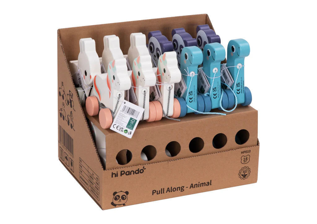 Tooky Toy - Hi Pando Pull Along Toys 24Pc Box