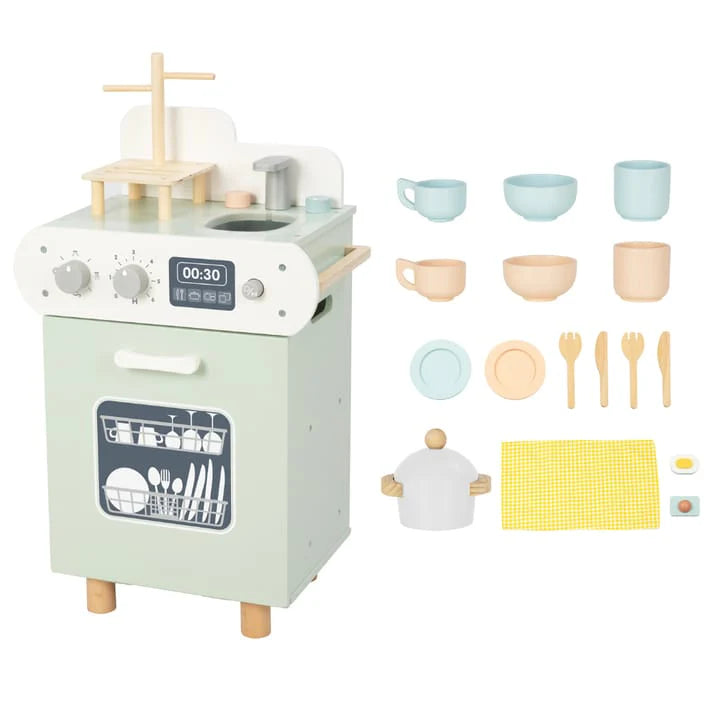 Tooky Toy - Kids Play Wooden Dishwasher Toy Set