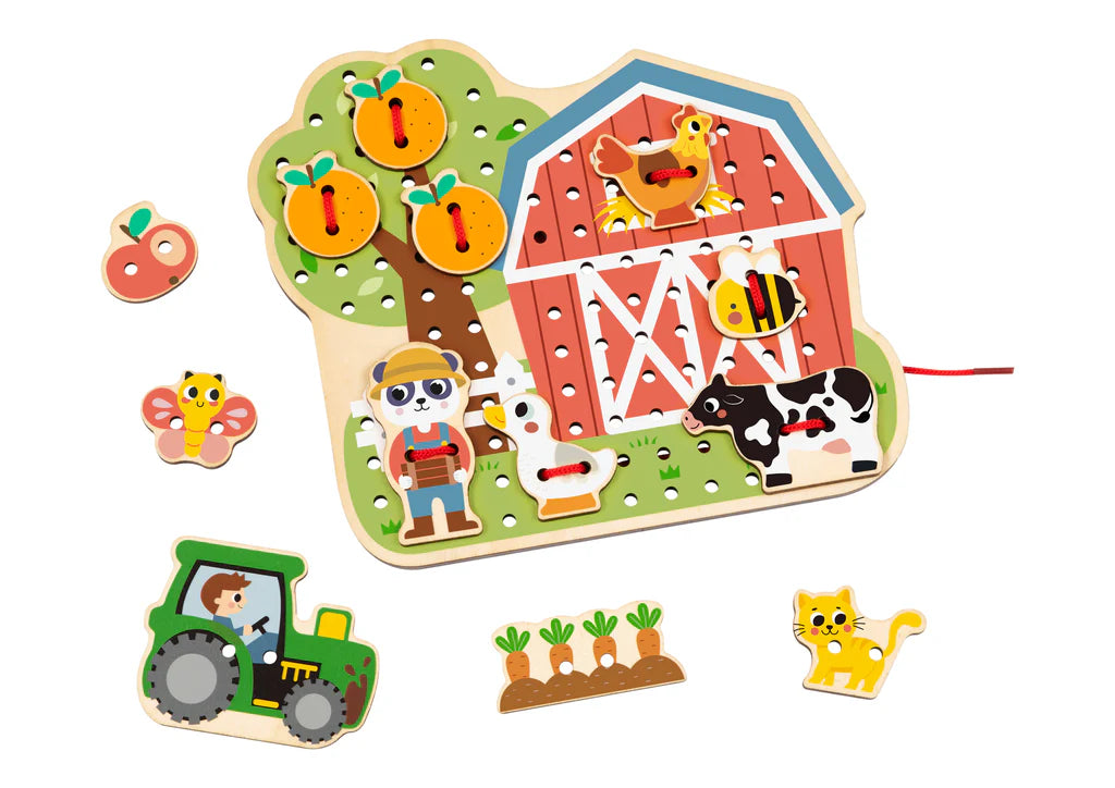 Tooky Toy - Hi Pando Threading Farmhouse Board