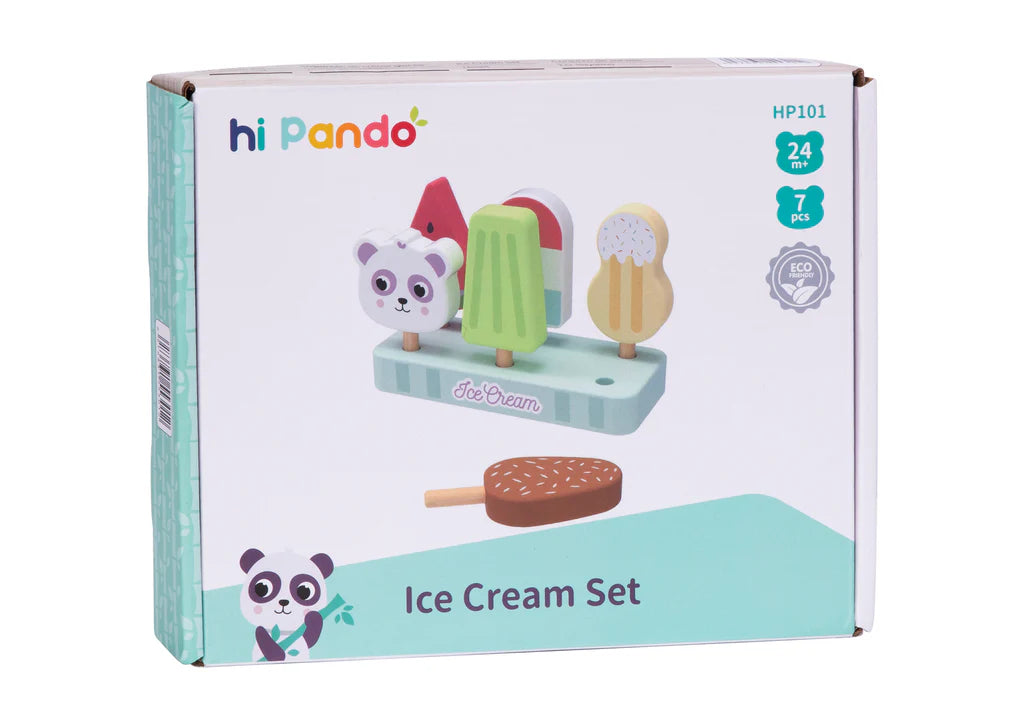Tooky Toy - Hi Pando Wooden Ice Cream Play Set